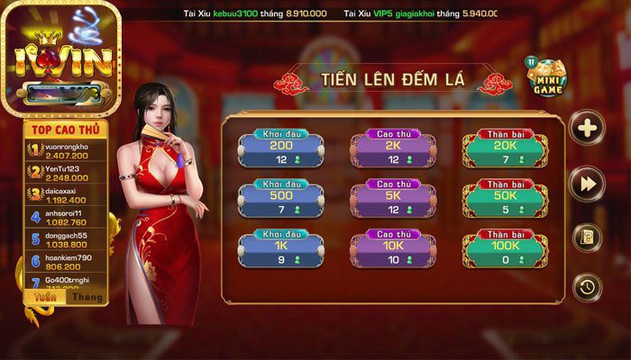 tiến lên đếm lá Iwin